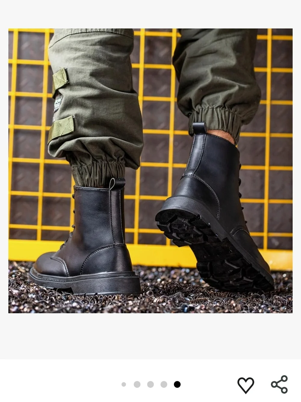 Learher Steel Toe Boots Mens 7 Womens 9